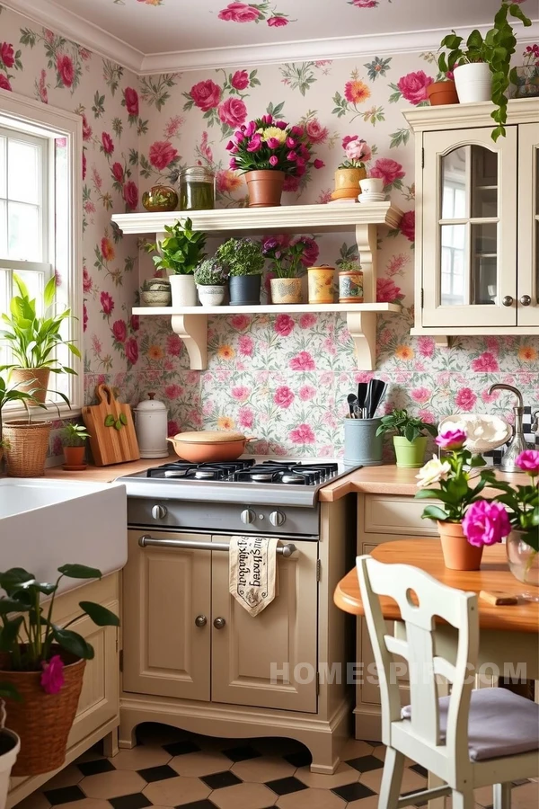 Soft Hued Victorian Kitchen Florals