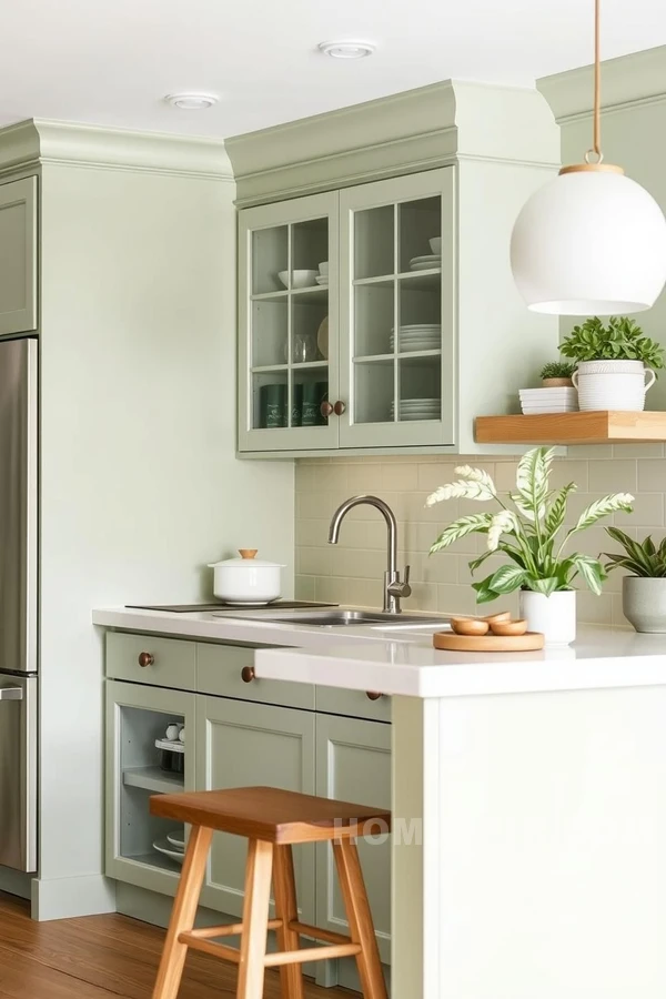 Soft Sage Monochrome Kitchen Elegance