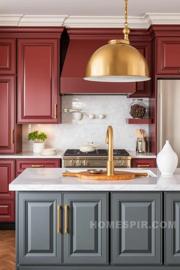 Sophisticated Dual-Tone Cabinetry in Glam Kitchen