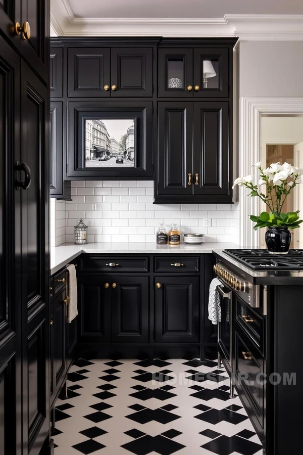 Sophisticated Parisian Black Cabinetry