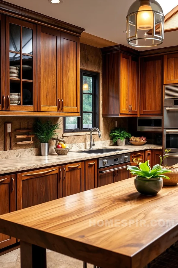 Sophisticated Tropical Wood Kitchen