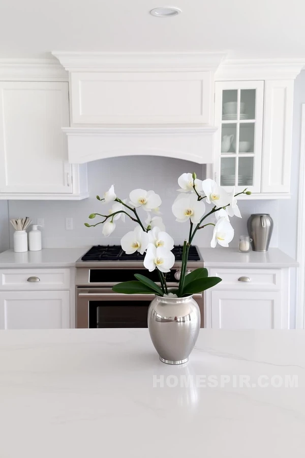 Sophisticated White Kitchen with Silver