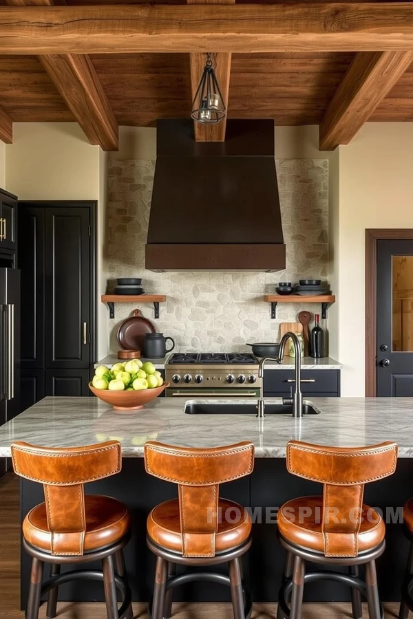 Southwestern Kitchen With Rustic Leather Appeal