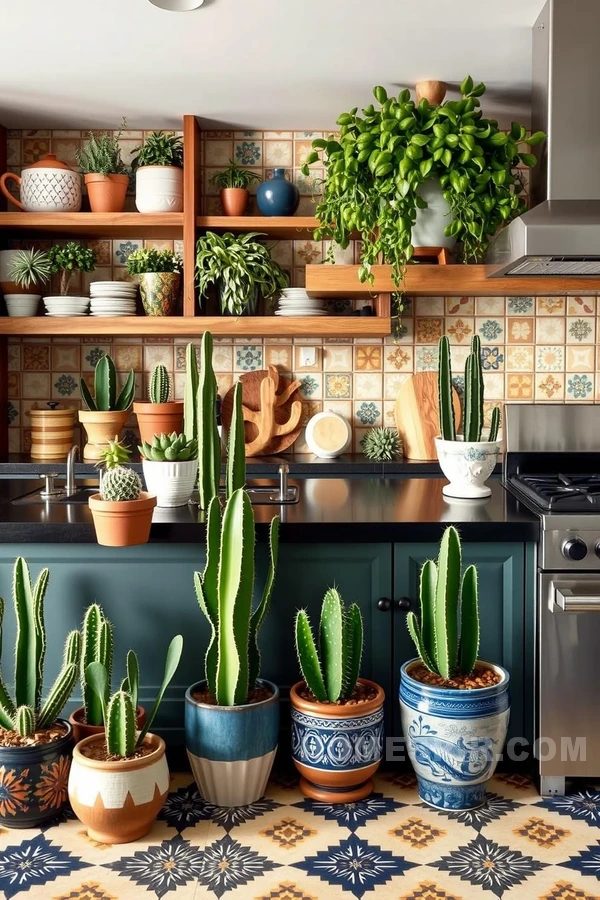 Southwestern Style with Cacti Arrangements