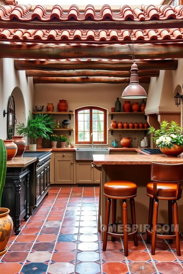 Spanish-Inspired Kitchen with Terracotta Roof