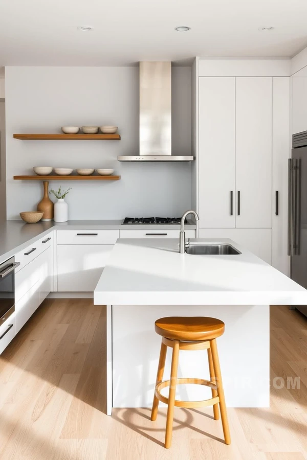 Stainless Steel and Subtle Lighting in Kitchen