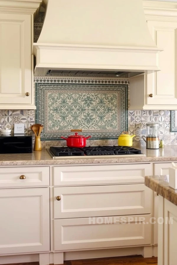 Statement Backsplash in Classic Kitchen