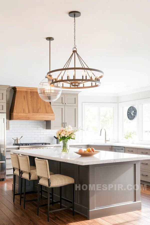 Statement Lighting in Modern Kitchen Space