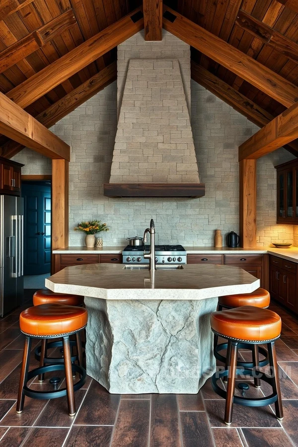 Stone and Timber Elegance in Kitchen Design