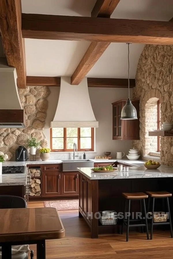 Stone and Wood Harmony in Tuscan Space