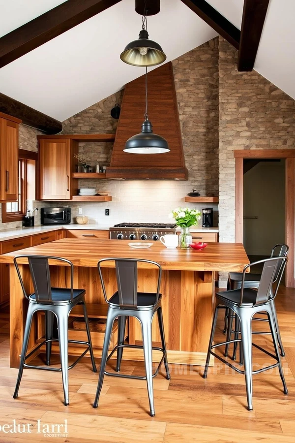 Stone Walls and Reclaimed Wood in Kitchen Decor