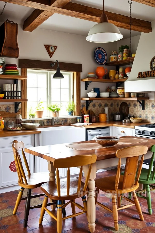 Storytelling Kitchen with Vintage Lighting