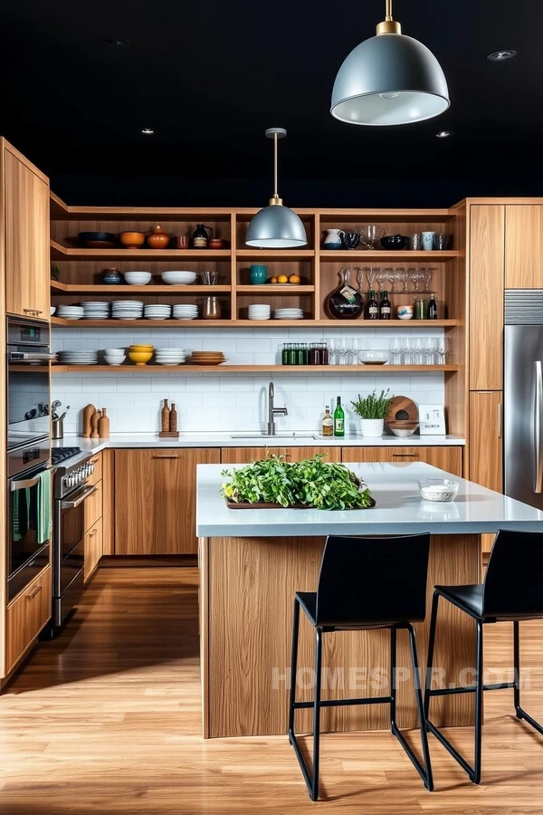 Streamlined Artisan Kitchen with Oak Cabinets