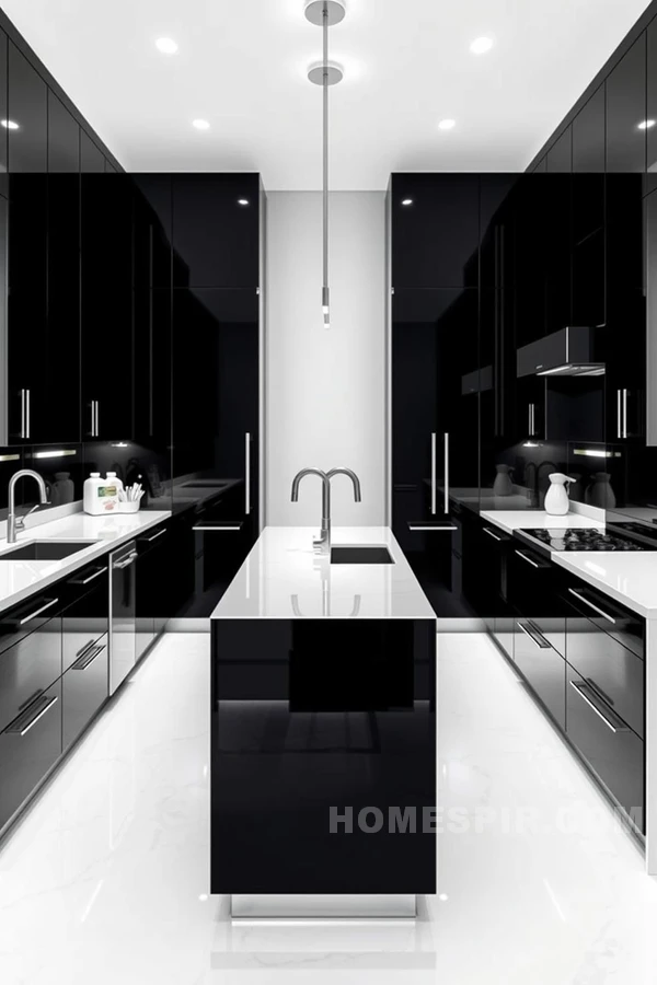 Striking Black and White Monochrome Kitchens