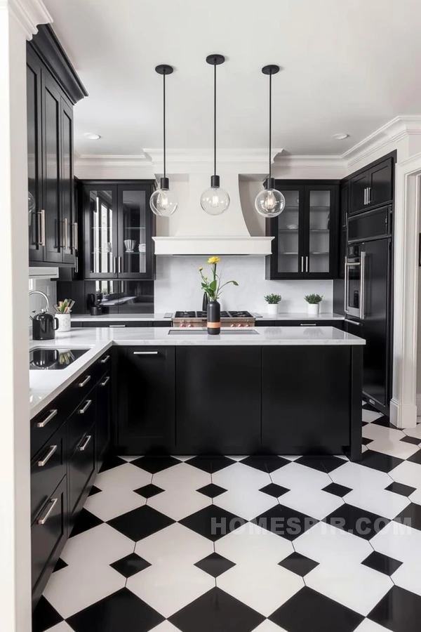 Striking Black White Kitchen Artistry