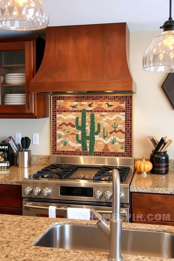 Stunning Southwestern Kitchen Mosaic Centerpiece