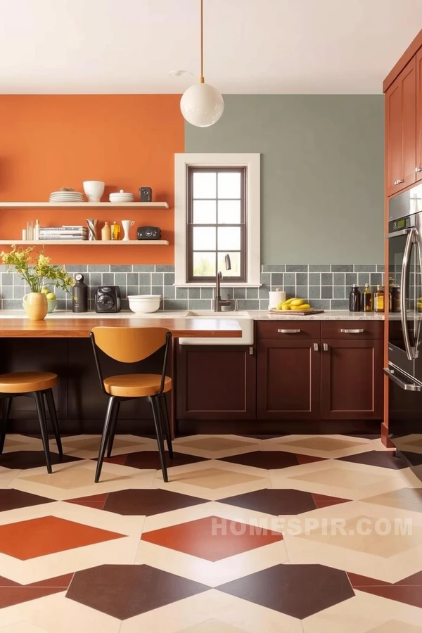 Stylish Dual Tone Kitchen Flooring