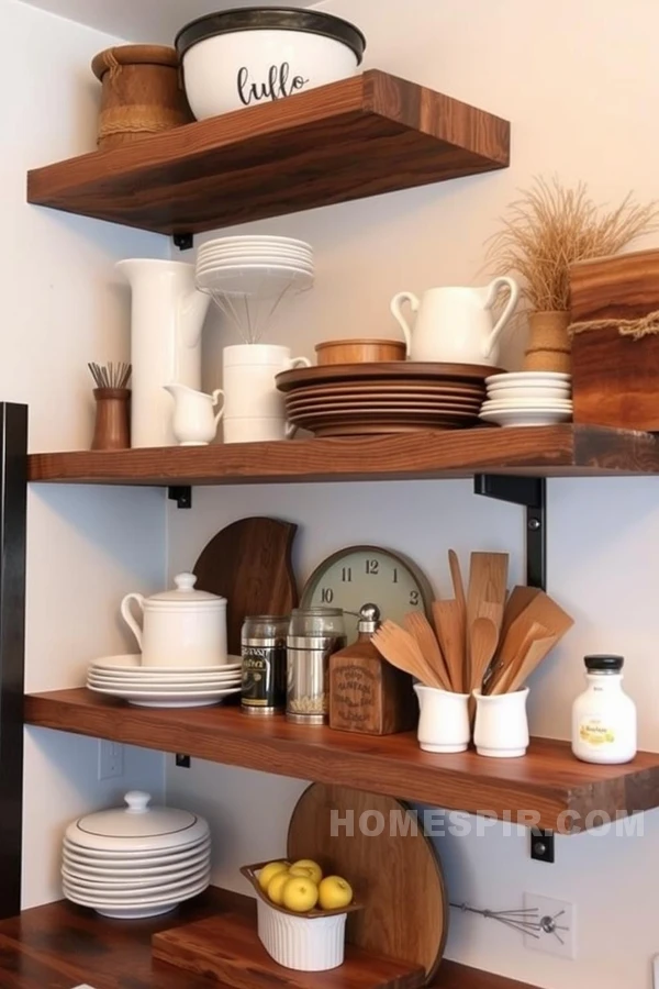 Stylish Rustic Open Shelf Aesthetics