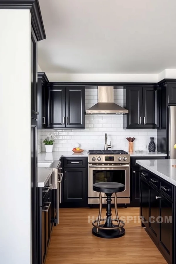 Subway Tiled Chic Kitchen with Stainless Steel