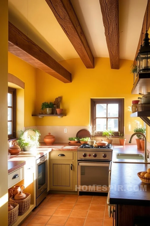 Sun-Drenched Mediterranean Kitchen Ambiance