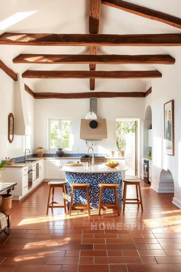 Sunlit Mediterranean Kitchen with Terracotta Accents