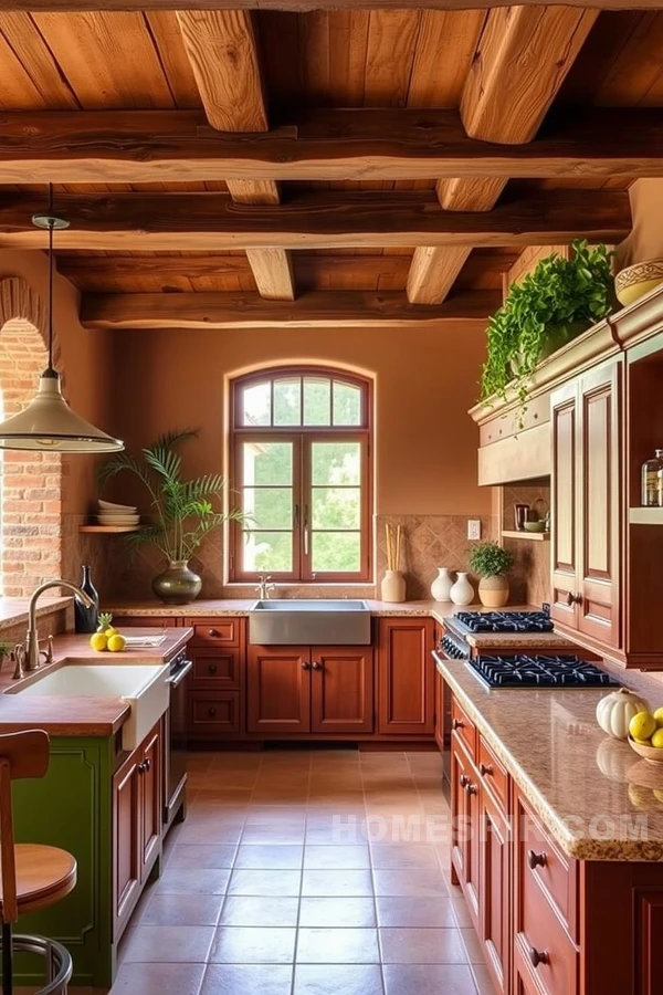 Sunlit Modern Tuscan Kitchen