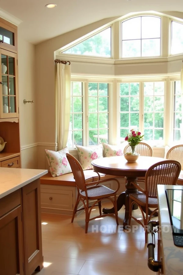 Sunny Breakfast Nook in Cottage Kitchen Corner