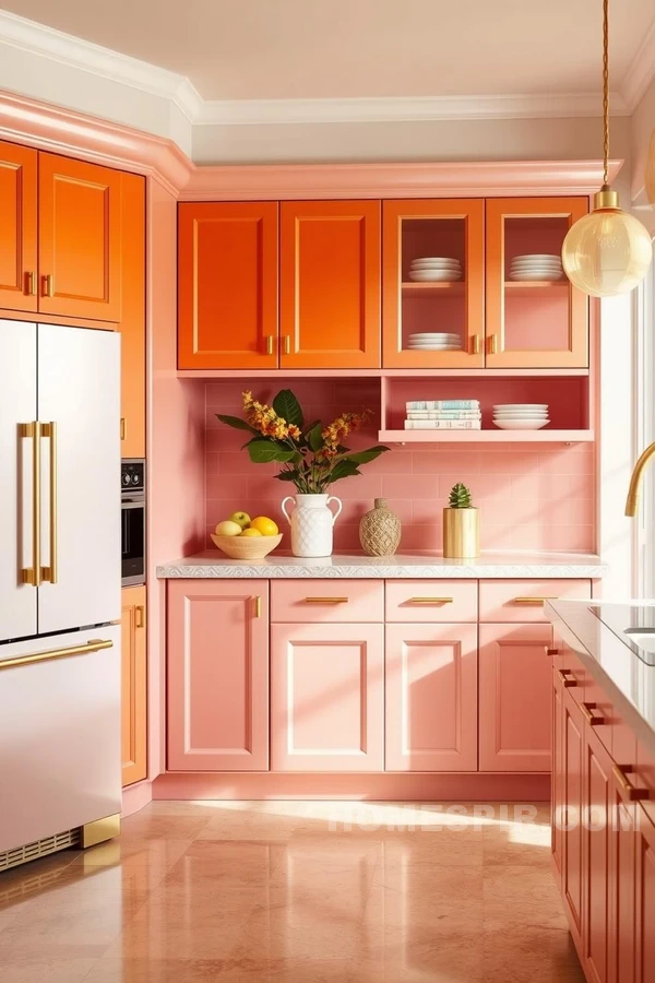 Sunset Inspired Warm Color Kitchen Design