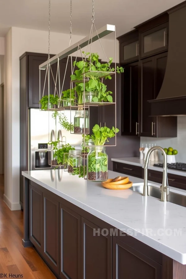 Sustainable Herb Growing in Stylish Kitchen