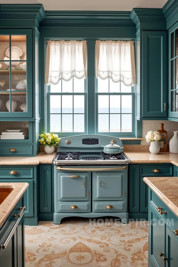 Teal Cabinetry in Ocean-Inspired Victorian Design