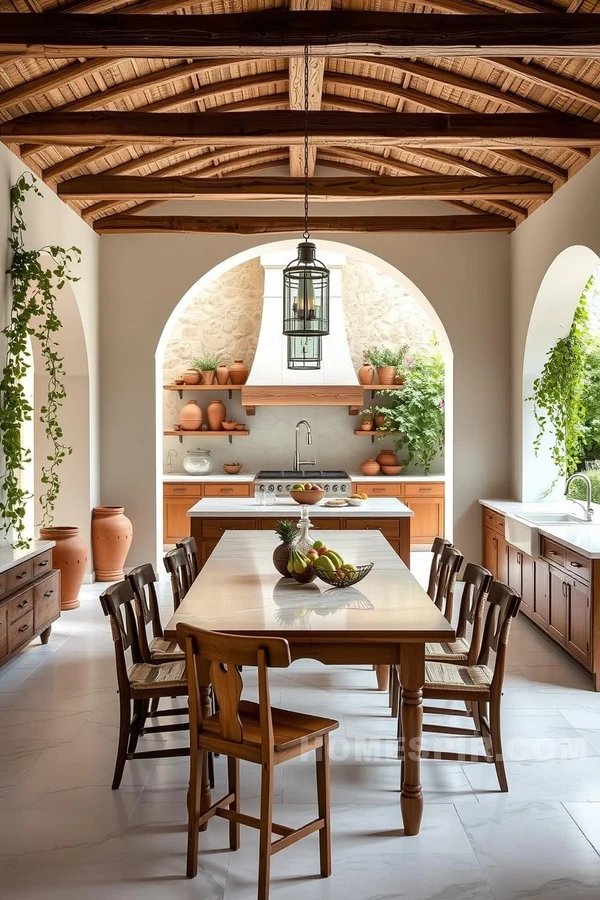 Terra Cotta Pottery in Elegant Mediterranean Space