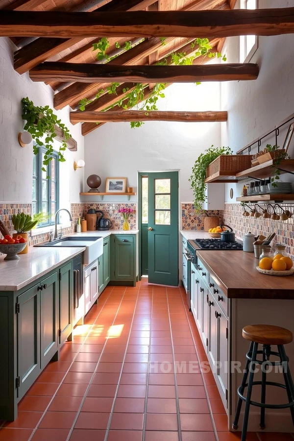 Terracotta Floors and Airy Whitewashed Walls