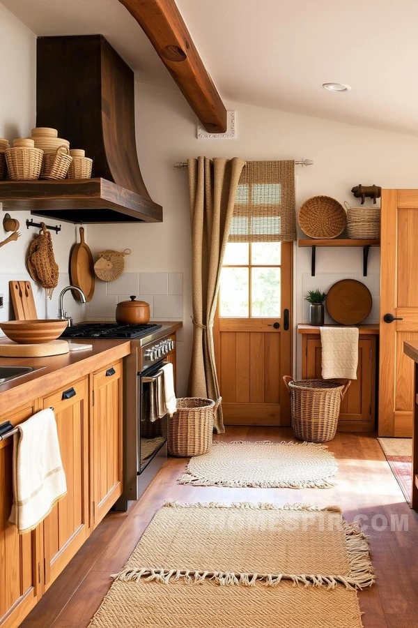 Textile Accents in a Warm Rustic Kitchen