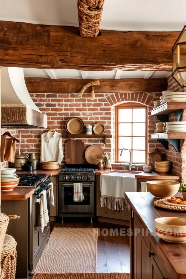 Textural Harmony in Rustic Kitchen