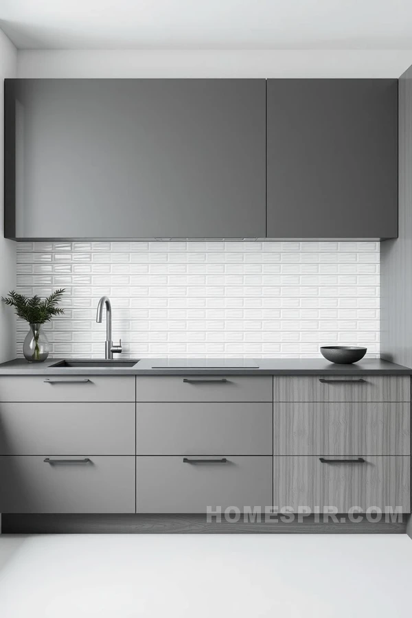 Textural Monotone Kitchen with Gray Variations