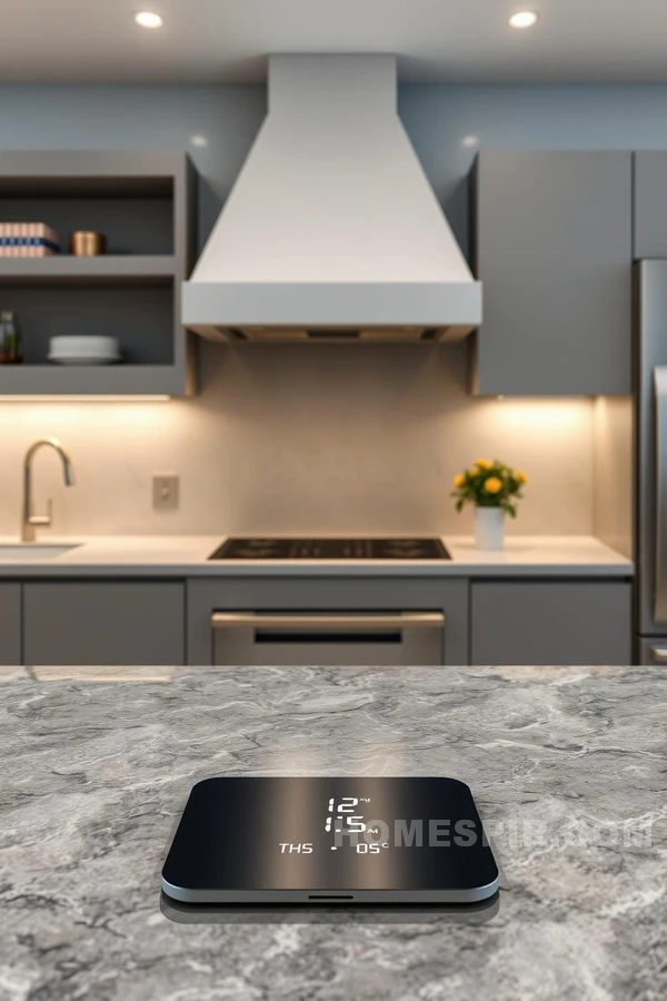 Texture and Tech Blend in Futuristic Kitchen