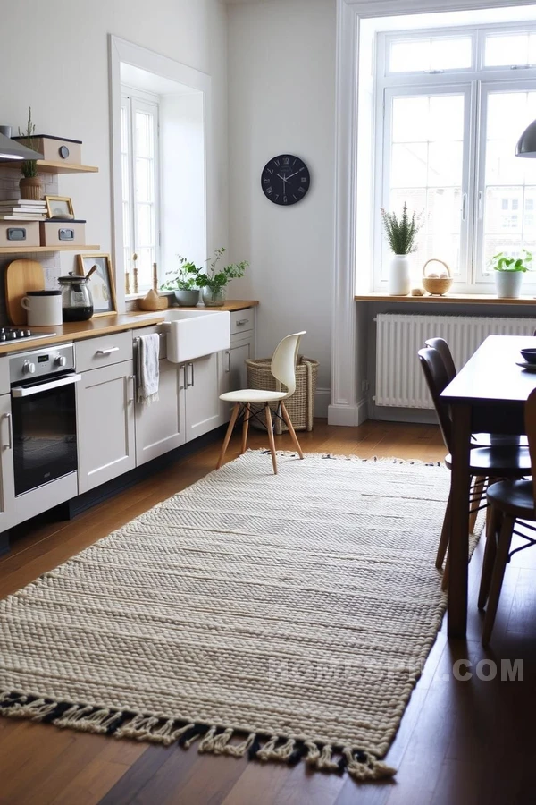 Texture and Warmth Rug for Nordic Kitchen