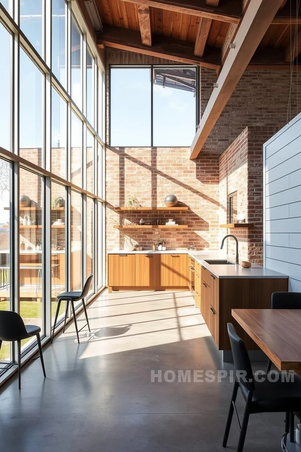 Texture Play in Light Filled Farmhouse Kitchen