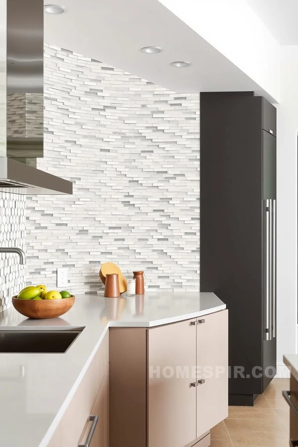 Textured Backsplash in Modern Kitchen