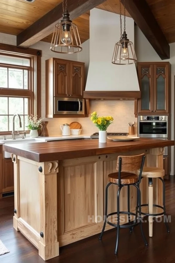 Textured Kitchen Island Uniqueness