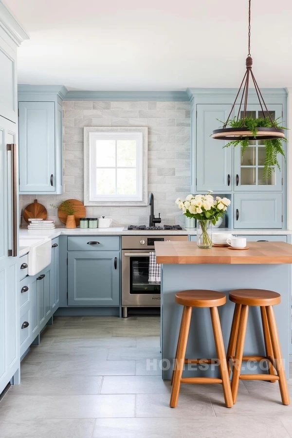 Textured Misty Blue Kitchen Vision