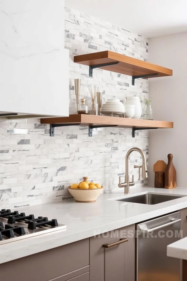 Textured Surfaces in Transitional Kitchen