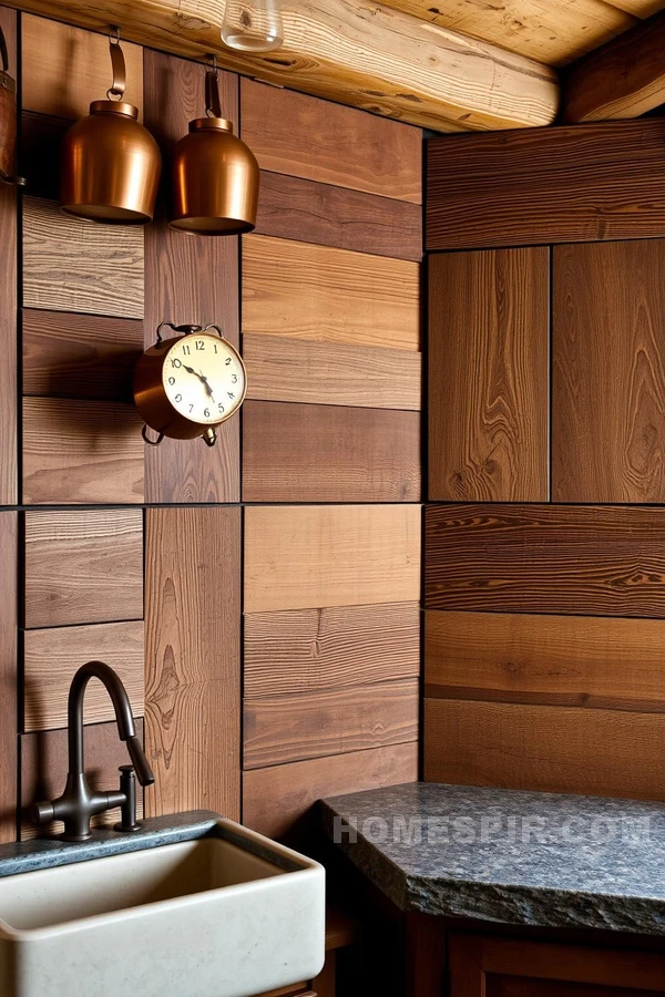 Textured Wood Elegance in Mountain Kitchen