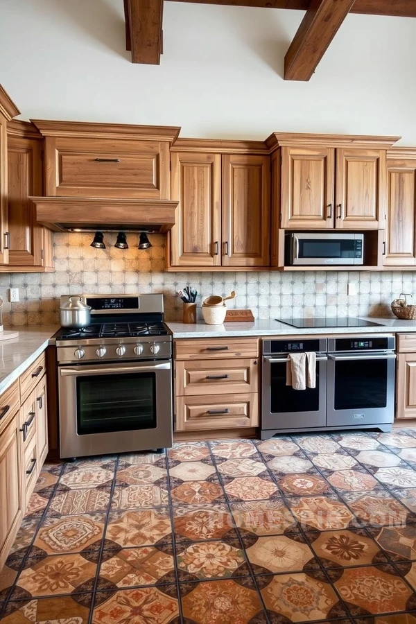 Tile Pattern Innovation in Tuscan Kitchen