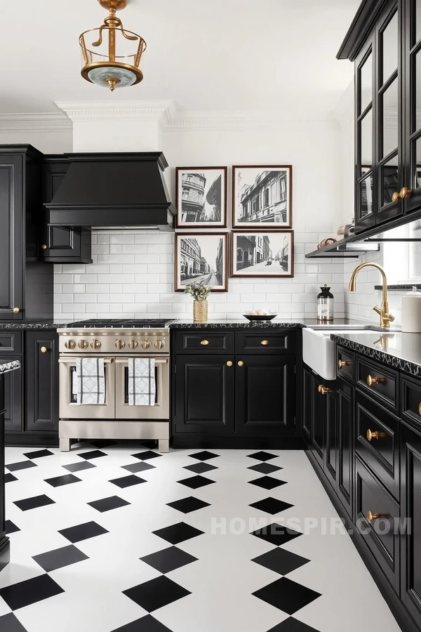 Timeless Paris Kitchen in Black and White