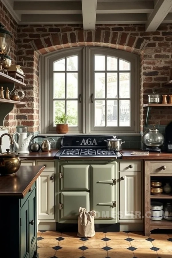 Timeless Parisian Kitchen with AGA Cooker