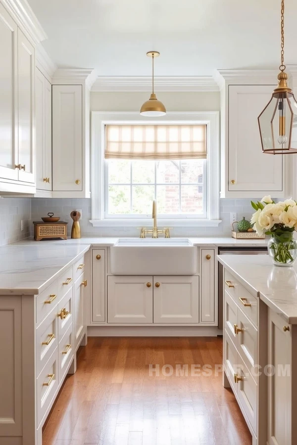 Traditional Brass Hardware in Modern Kitchen Design