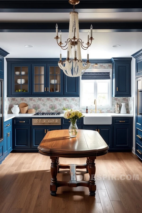 Traditional Kitchen with Marble and Brass