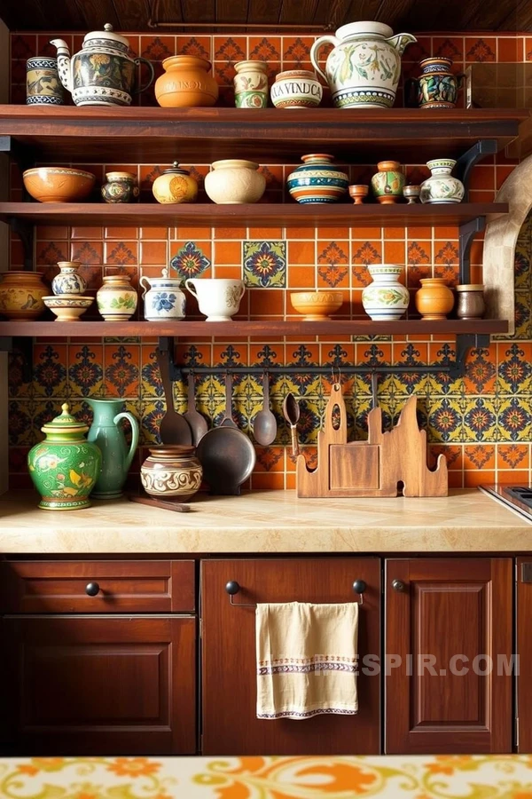 Traditional Mediterranean Tiled Backsplash