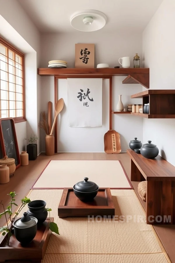 Traditional Tea Sets in Zen Kitchen